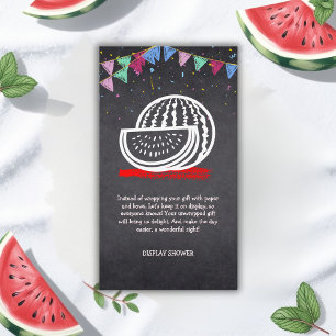 Chalkboard Watermelon Drawing Baby Shower Enclosure Card