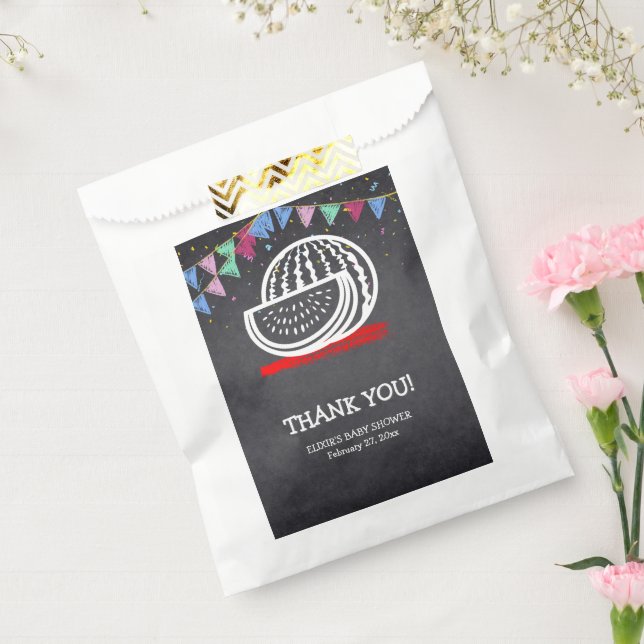 Chalkboard Watermelon Drawing Baby Shower Favour Bag (Sealed)
