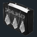 Chalkboard Wedding Dress Bridal Shower Gift Bag<br><div class="desc">Chalkboard Wedding Dress Bridal Shower Gift Bag - Design features chalk sketched printed wedding dresses on a printed chalkboard background with fancy typography. See the matching the collection found below.</div>