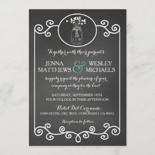 Chalkboard Wedding Invitation Rustic Mason Jar