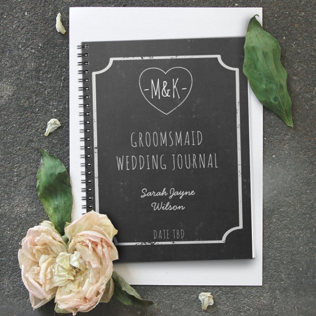 Chalkboard Wedding Journal Bridal Party Notebook (Creator Uploaded)