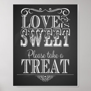 Chalkboard Wedding Love is sweet Print