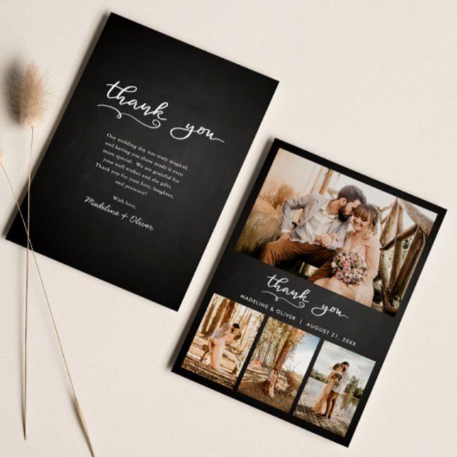 Chalkboard Wedding Multi Photo | Thank You Script Card (Creator Uploaded)