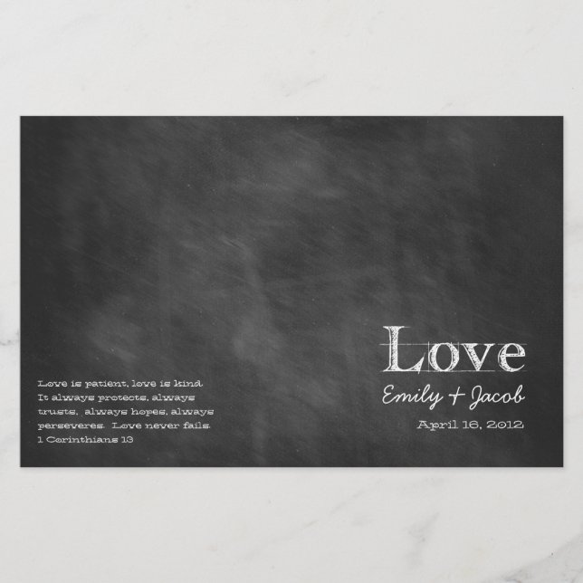 Chalkboard Wedding Programs (Front)
