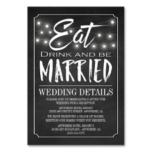Chalkboard Wedding Reception Accommodation Cards