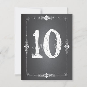 Chalkboard Wedding Reception Table Number Card