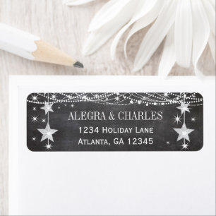 Chalkboard Wedding Return Address Label