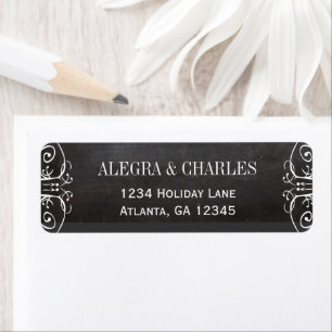 Chalkboard Wedding Return Address Label