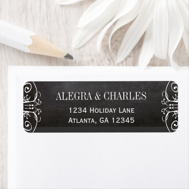 Chalkboard Wedding Return Address Label (Insitu)