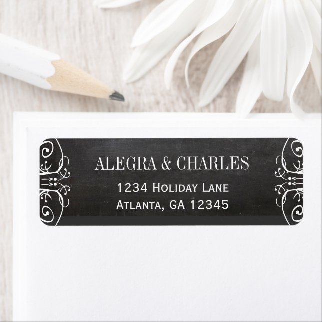 Chalkboard Wedding Return Address Return Address Label (Insitu)