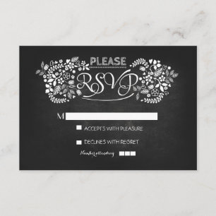 chalkboard wedding RSVP cards