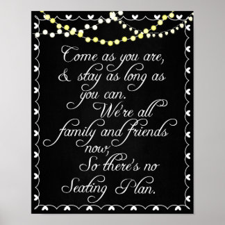 Chalkboard Wedding Seating Plan Poster