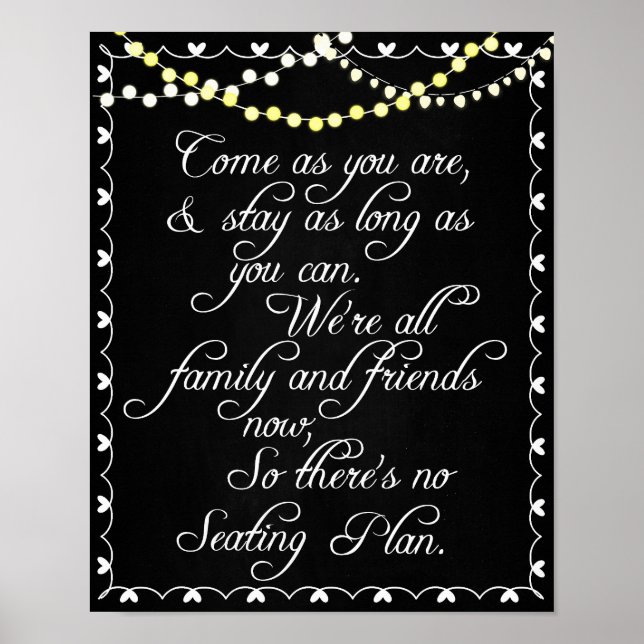 Chalkboard Wedding Seating Plan Poster (Front)