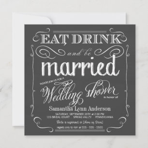 Chalkboard Wedding Shower Invitations