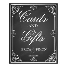 Chalkboard Wedding Sign Cards Gifts Custom
