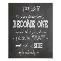 Chalkboard Wedding sign two families become one