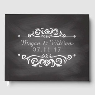 Chalkboard Wedding Simple Wedding Monogram Guest Book