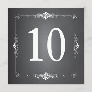 Chalkboard Wedding Table Number Square Card