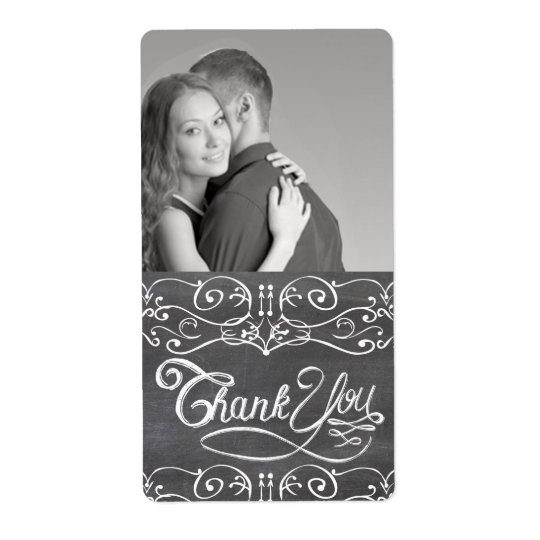 Chalkboard Wedding Thank You Wine Label Shipping Label
