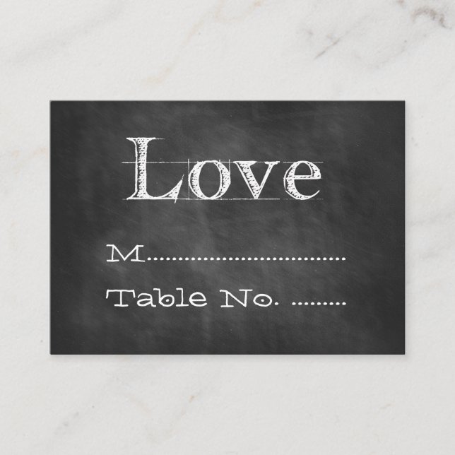 Chalkboard Wedding Valet Cards (Front)