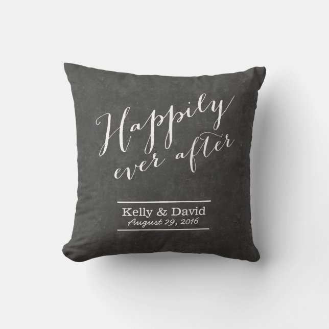 Chalkboard Wedding Vintage Script Cushion (Front)