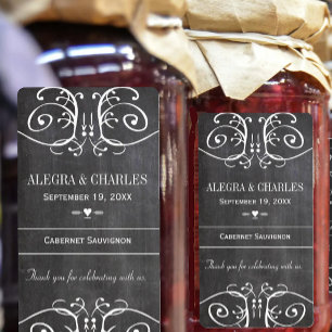Chalkboard Wedding Wine Label