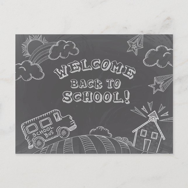 Chalkboard Welcome Back to School Postcard (Front)