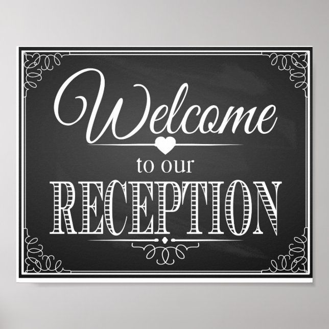 Chalkboard Welcome to our reception print (Front)