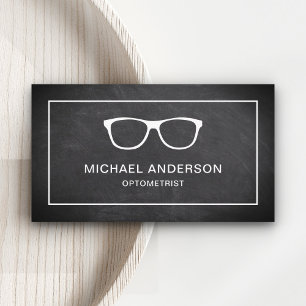Chalkboard White Eyeglasses Eye Doctor Optometrist Business Card