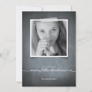 Chalkboard White Washi Tape Holiday Photo Card