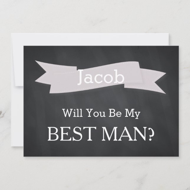 Chalkboard Will You Be Our Best Man Invitation (Front)