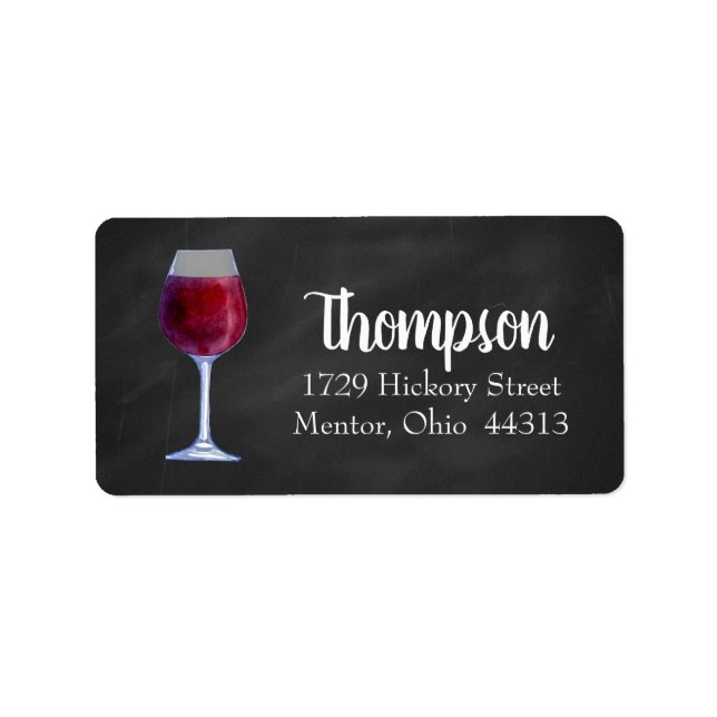 Chalkboard Wine Personalised Address Labels (Front)