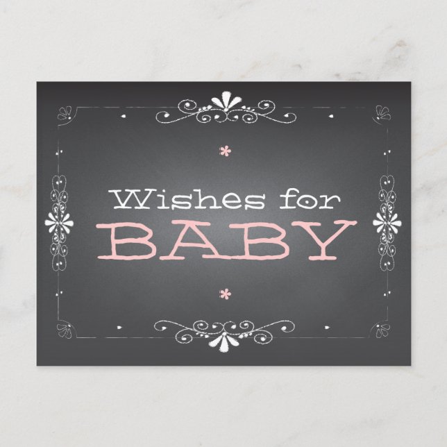 Chalkboard Wishes for Baby Shower Activity Card (Front)