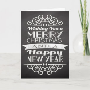 Chalkboard Wishing You Merry Christmas Holiday Card