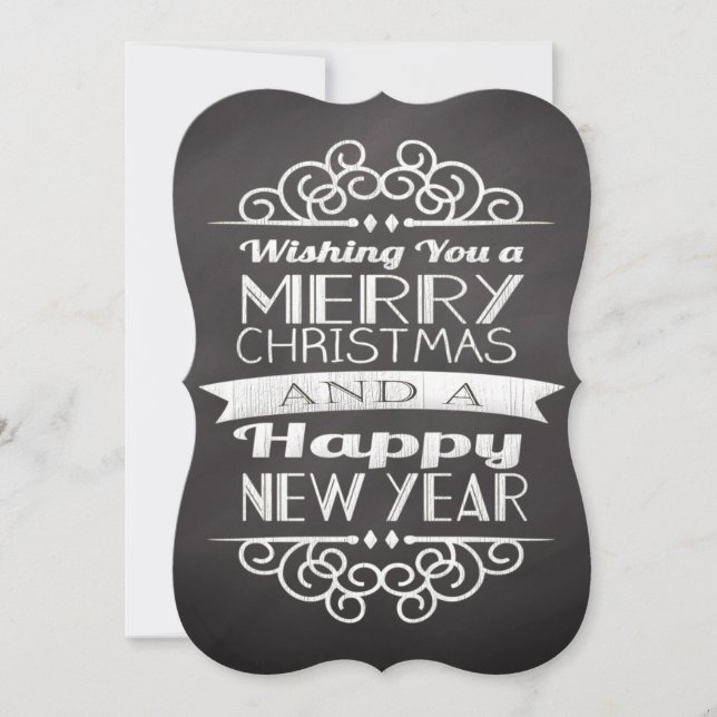 Chalkboard Wishing You Merry Christmas Invitation (Front)