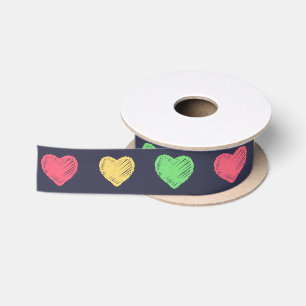 Chalkboard with Hearts Satin Ribbon