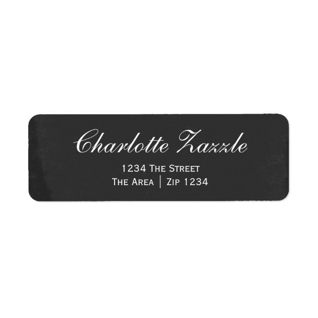 Chalkboard With White Text Return Address Label (Front)