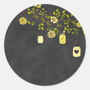 Chalkboard Yellow Mason Jar Sticker