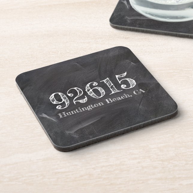 Chalkboard Zip Code  Coaster (Left Side)