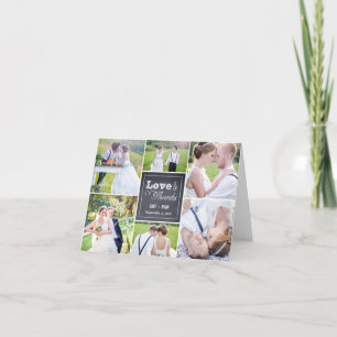 Chalked Collage Wedding Thank You Card