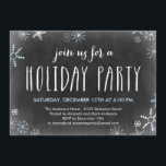 Chalked Snowflakes Holiday Party Invitation<br><div class="desc">These stylish holiday party invitations add a modern and elegant touch to your holiday celebration. Design © www.berryberrysweet.com</div>