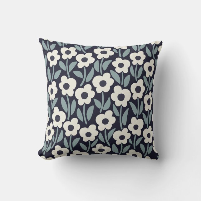 Chalkflower Garden Moody Midnight  Cushion (Front)
