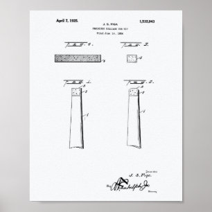 Chalkless Billiard Cue Tip 1925 - White Paper Poster