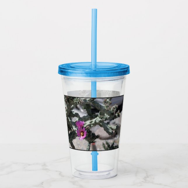 Challa Cactus in bloom  Acrylic Tumbler (Front)