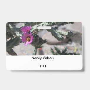 Challa Cactus in bloom ID Badge