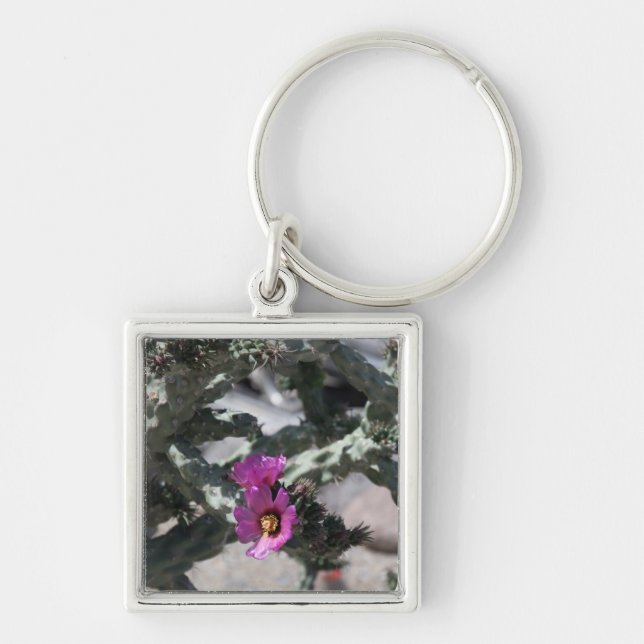 Challa Cactus in bloom  Key Ring (Front)
