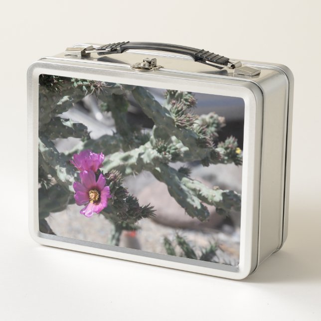 Challa Cactus in bloom  Metal Lunch Box (Front)