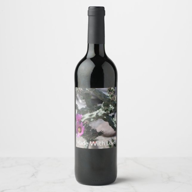 Challa Cactus in bloom  Wine Label (Front)