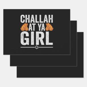 Challah at Ya boy Funny Jewish Hanukkah Holiday Wrapping Paper Sheet