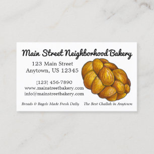 Challah Bread Bakery Baker Jewish Food Baking Cu Business Card